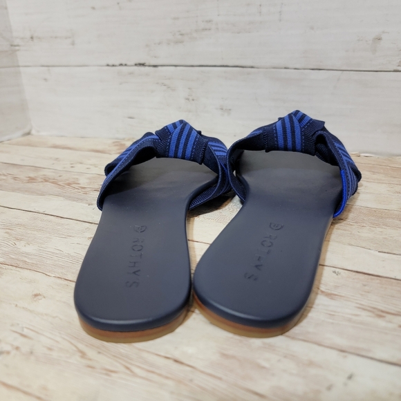 Rothy’s New The Knot in Cobalt Stripe Flat Sandal Slide Womens 8 - Picture 6 of 11